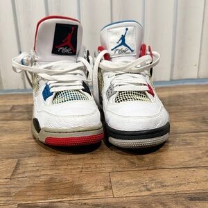 Nike White and Red Sneakers with Blue Accents